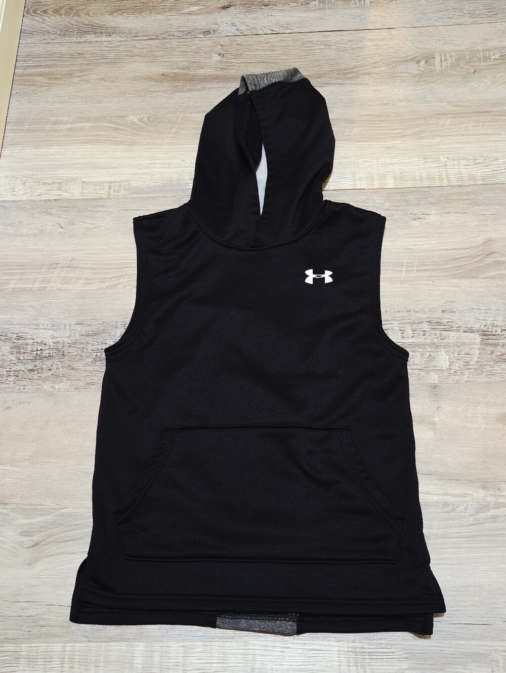 Under Armour Boys Sleeveless Hoodie Vest Black YXL / Youth Extra Large
